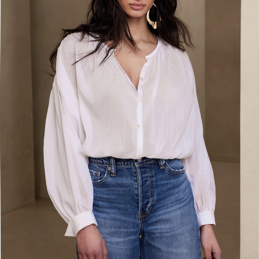 West Oversized Cotton Silk Blouse